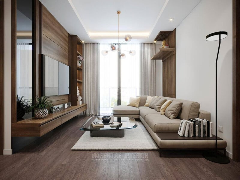Nội thất phòng khách chung cư hiện đại đẹp tinh tế Mẫu nội thất chung cư đẹp